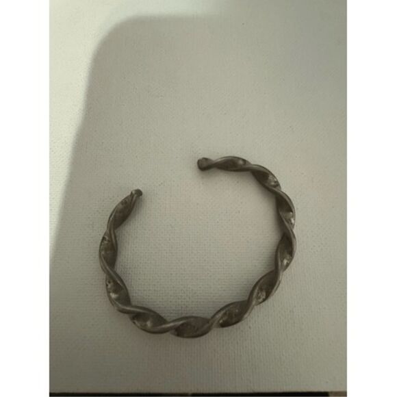 Vintage SterlingSilver Native American Twist Rope Bangle Bracelet Western Navajo - Picture 4 of 6